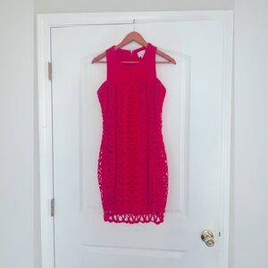 Greylin Gremlin Orange Crocheted Lace Tank Bodycon Dress